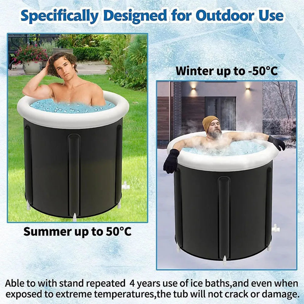 Ice Bath Portable Tub Cold Plunge Outside Collapsible Therapy Large Water